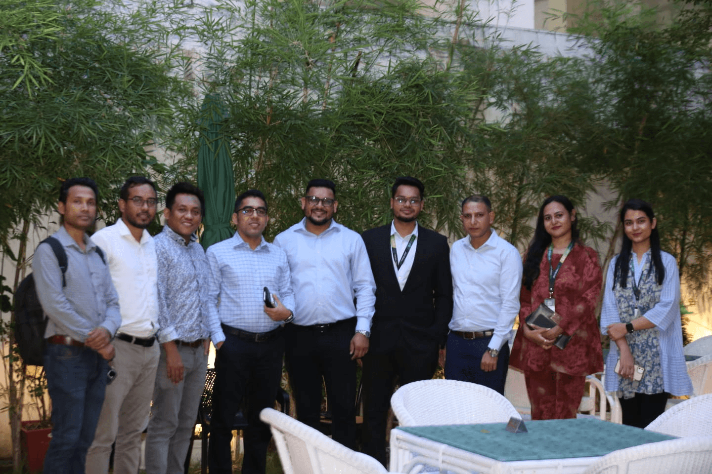 Team gathering at event